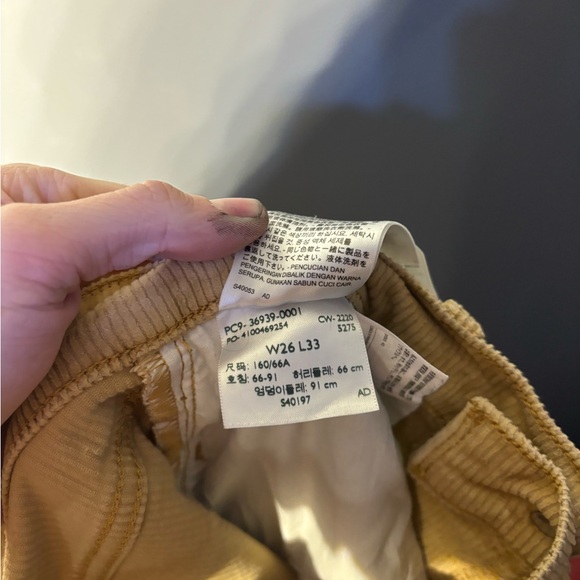 Levi’s Ribcage Boot Corduroy Pants Women’s Size 26 - Picture 6 of 6